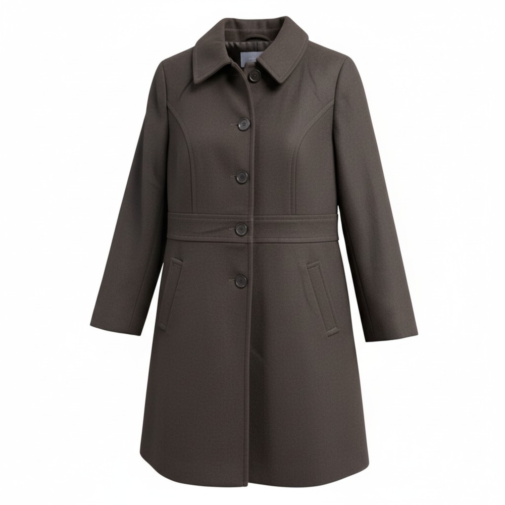 Ann Taylor Wool Blend Coat Black Petite Size 4 Knee Length Tailored Winter Jack
